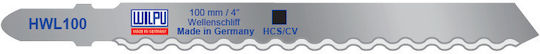 Hwl 100 Hcs Cv Jig Saw Blade Vertical Saw T-shank Rubber Leather 5 Pieces Dimensions 100 X 9.7 X 1.27 Mm