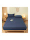 My Home Luxury Sheet Super-Double with Elastic 160x200+30cm. Navy Navy Blue