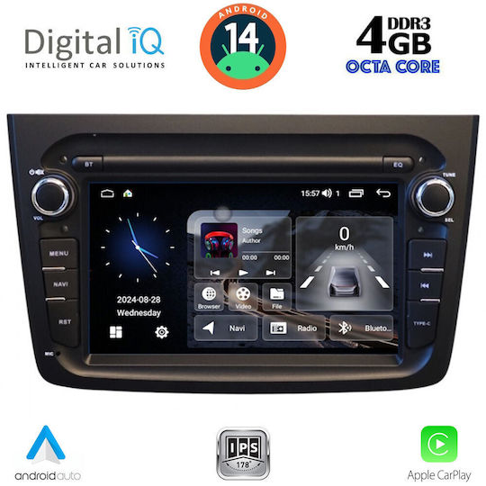 Digital IQ Автомобилна Аудио Система за Alfa Romeo Mito 2008-2018 (Bluetooth/USB/Вграден Wi-Fi/GPS/Apple CarPlay/Android Auto) с Touch Screen 7"
