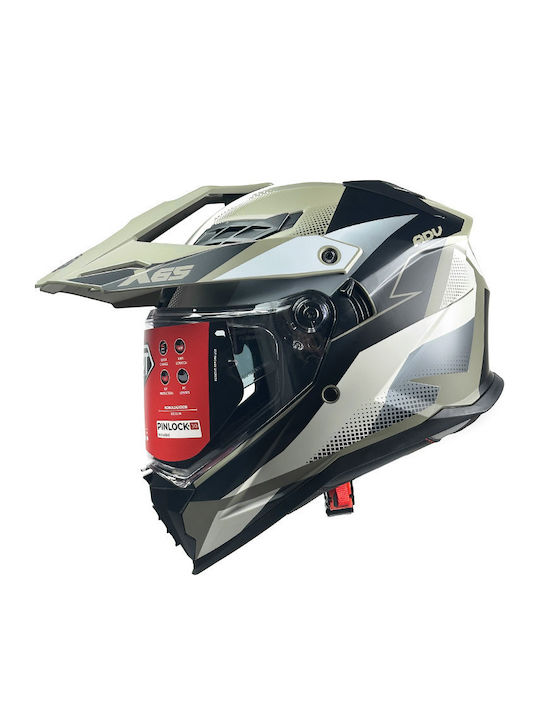Pilot Atacama SV Green / Grey Motorcycle Helmet Full Face ECE 22.06 1550gr with Pinlock and Sunvisor