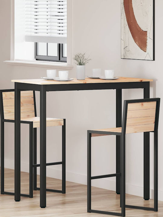 Table Bar from Solid Wood & Metal Natural 110x5...