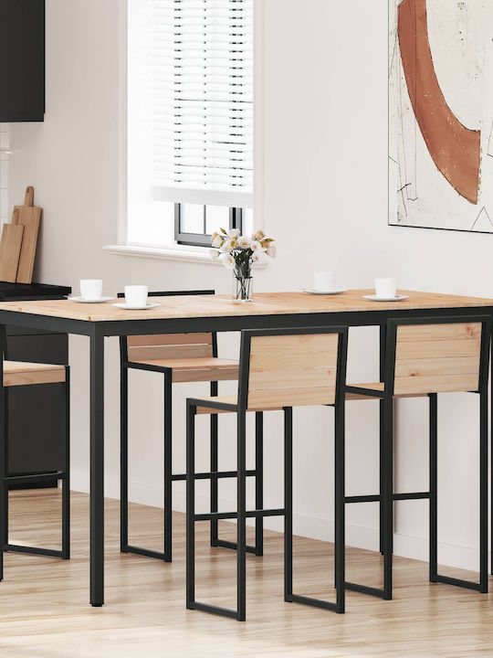 Table Bar from Solid Wood & Metal Natural 110x5...