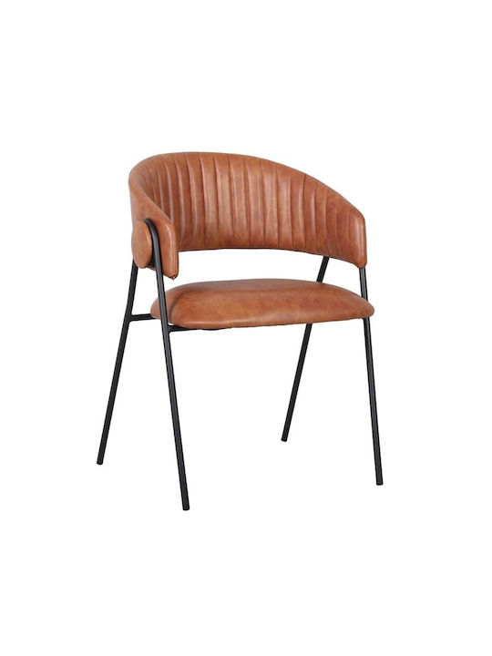 Alfred Dining Room Metallic Chair Camel 57x55x76cm 2pcs