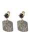 Oxette Earrings Hoops Gold Plated with Stones