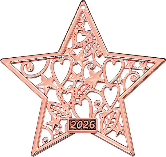 Metal Decorative Star 6x6cm M2026/4494 Rose Gold