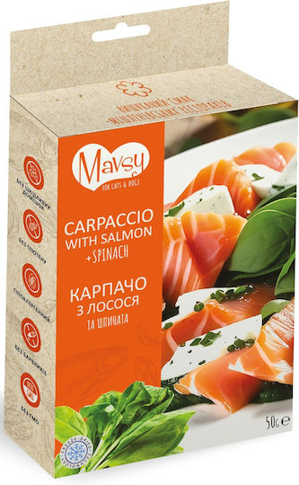 Mavsy Λιχουδιά για Κουτάβια με Σολομό, Σπανάκι και Γάλα 50gr