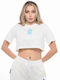 Γυναικείο Crop Top Κοντομάνικο Λευκό