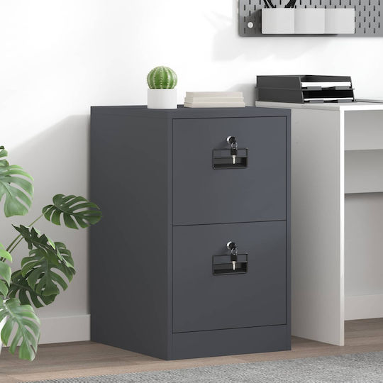 Метална Чекмеджета За Бюро С Ключалка Антрацит 44x50x106.5см