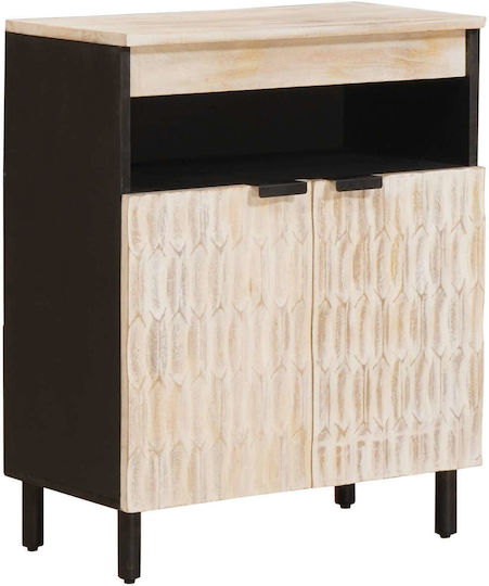 Sertar de Birou din Lemn Masiv Alb 60x33.5x75cm