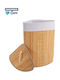 Heinner Καλάθι Απλύτων Bamboo Πτυσσόμενο 55lt με Καπάκι 35x35x60cm Καφέ