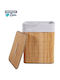 Heinner Bamboo Collapsible Laundry Basket 70lt With Cap 40x30x60cm Beige