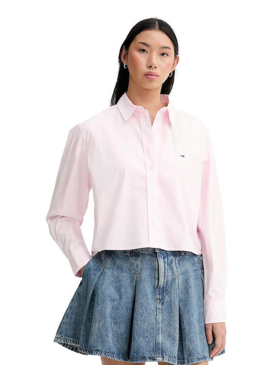 Tommy Hilfiger Women's Long Sleeve Shirt Pink
