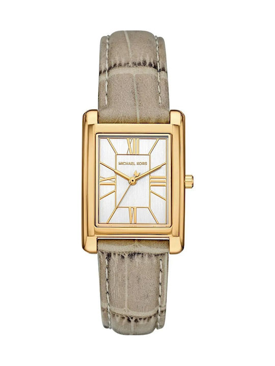 Michael Kors Essex Γυναικείο Ρολόι Μπαταρίας με Μπεζ Δερμάτινο Λουράκι