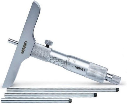 3240 Micrometru Mecanic Pentru Adâncime Scară De Bază 0-150 Mm 6 Bucăți Extensii 3240-150