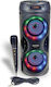 Bontempi Karaoke Lautsprecher mit Kabelgebundenem Mikrofon und Lichteffekte 491040 Schwarz