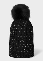 Suyutti Pom Pom Beanie Beanie Knitted in Black color