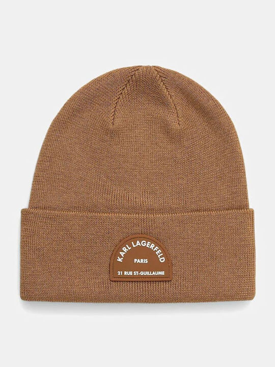 Beanie Unisex Beanie Knitted in Brown color