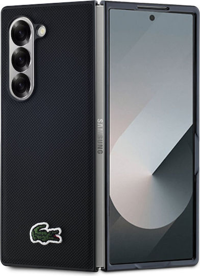 Iconic Petit Pique Woven Logo Back Cover Plastic Black (Galaxy Z Fold6)