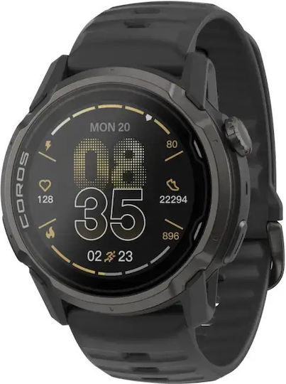 Coros Apex 4 Titanium 42mm Αδιάβροχο Smartwatch με Παλμογράφο (Μαύρο)