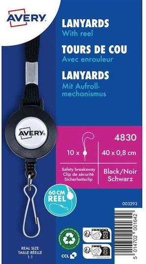 Seminar Badge Reel Lanyard 8x400mm 1 Piece 4830 Avery