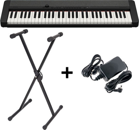 Casio Tastatur Ct-s1 mit 61 Dynamisch Tasten mit Ständer Schwarz & Netzteil