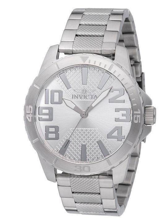 Invicta Colecția Ceas Bărbați 48mm Baterie cu Brățară Din Metal Argintie