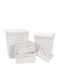 Eurocasa 8402 Σετ Καλάθια Απλύτων Υφασμάτινα 28x64x38cm Λευκό