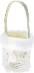 Christmas Silver Felt Basket Handle Set 6 Piece...