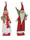 Wooden Decorative Snowman Santa Claus 23 x 16cm 2 Pieces
