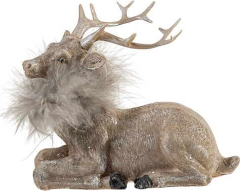 Christmas Decorative Brown Polyester Reindeer 14x6x13cm Zen Collection 25.38.52060 Set of 4 Pieces Material Brown Polyester Zen Collection 25.38.52060