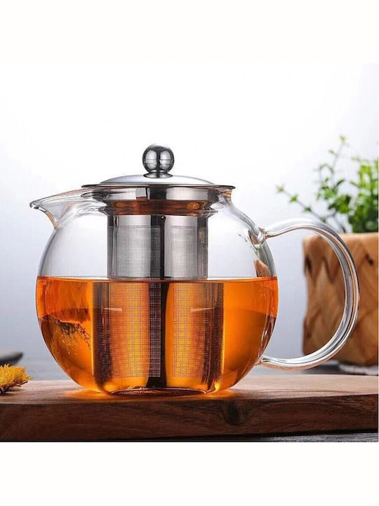 Melina's Collection Teekanne mit Filter Glas Transparent 650ml