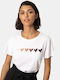 Basic T-shirt Τύπωμα Λευκό Μέγεθος 2xl