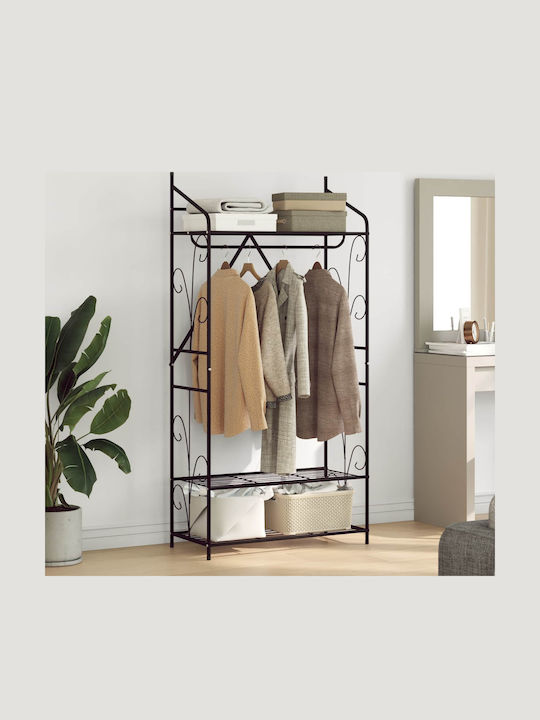 vidaXL Κρεμάστρα Δαπέδου από Μέταλλο Μαύρη 78x36x160cm