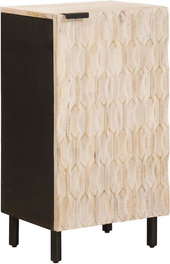Living Room Display Cabinet Made of White Solid Wood 40x33.5x75cm
