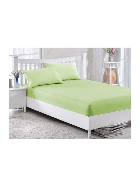 Cearșaf Single cu Elastic 100x200cm. Verde