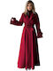 Damen Red Mantel Oversized mit Knöpfen