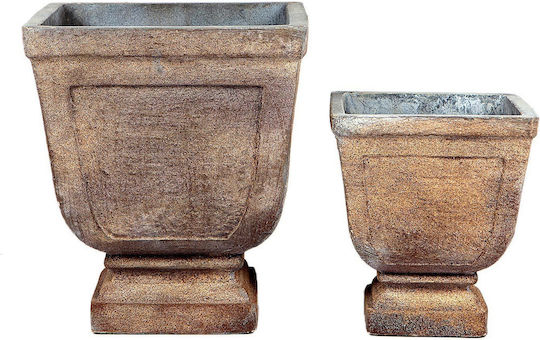 Supergreens Plant Pot Concrete Bronze 28x28x31cm 2 Pieces
