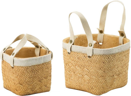 Artekko Plant Pot Concrete Beige 16x16x14cm 2pcs