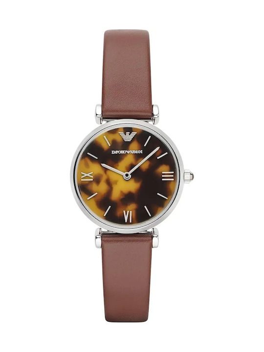 Emporio Armani Gianni T-bar Γυναικείο Ρολόι 32mm Μπαταρίας με Ασημί Μεταλλικό Μπρασελέ
