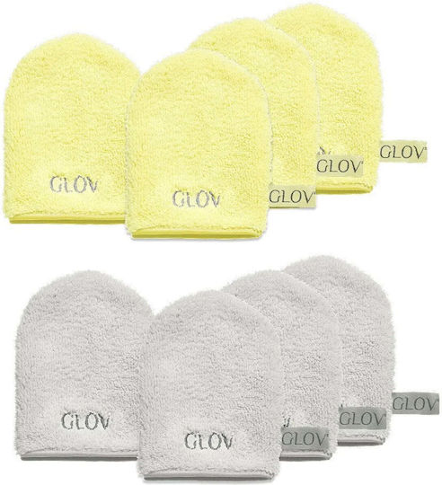 Glov Water-only Skin Makeup Removal Facial Cleansing Glove Set Baby Banana 4 Pieces Silver Stone 4 Pieces