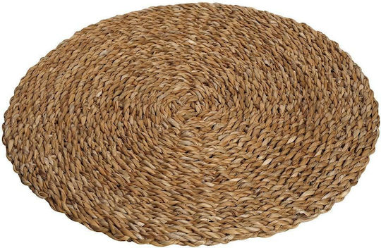 Espiel Σουπλά Στρογγυλό Ψάθινο Καφέ 40cm 6τμχ