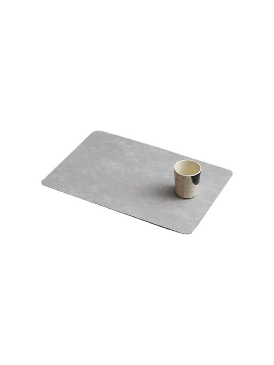 Yuk Σουπλά από Δερματίνη Γκρι 45x30cm 6τμχ