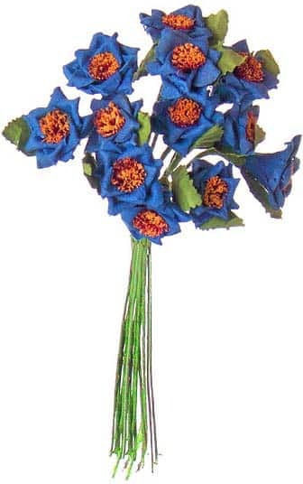 Bouquet of Artificial Flowers Blue 13cm 12pcs JK Home Decoration