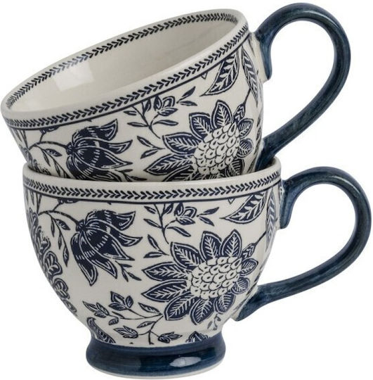 Laura Ashley Κούπα Κεραμική Μπλε 430ml 2τμχ