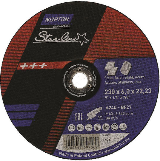 Norton Starline Δίσκος Κοπής 230mm 10τμχ