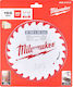 Milwaukee Cutting Disc Wood Hole Diameter 165mm with 24 Teeth 1pcs