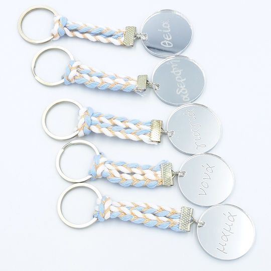 Kymi Metal Christening Charm Keychain Silver 2pcs