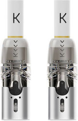 Kiwi Poduri 2 Bucăți În Culoare Albă 1.8ml Cu Impedanță 1.2ohm