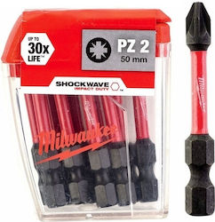 Milwaukee Σετ 10 Μύτες Κατσαβιδιού Αστέρι Shockwave