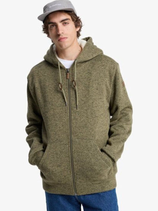 Quiksilver Keller Men's Sherpa Hooded Jacket Khaki